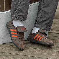 Женские кроссовки Adidas Spezial Brown Orange (коричневые) легкие спортивные кеды на полиуретане И1332