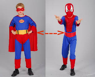 Костюм 2 в 1 Спайдермен-Супермен (130-140 см)