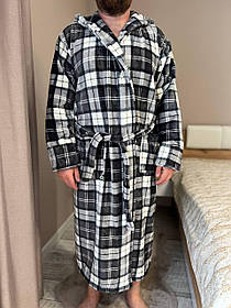 Халат чоловічий велюровий з капюшоном