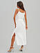 Стильне літнє повсякденне плаття з креп-жатки, біле, фото 9
