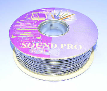 Кабель AV 2 жили в екрані 1,8х3.6мм JY-1088x2C чорний 7-1054 / бухта-100м