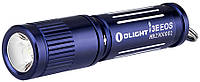 Фонарь-брелок Olight I3E EOS Regal blue, 90 лм, 19 г, IPX8, батарея ААА, Синий, легкий ручной фонарик брелок