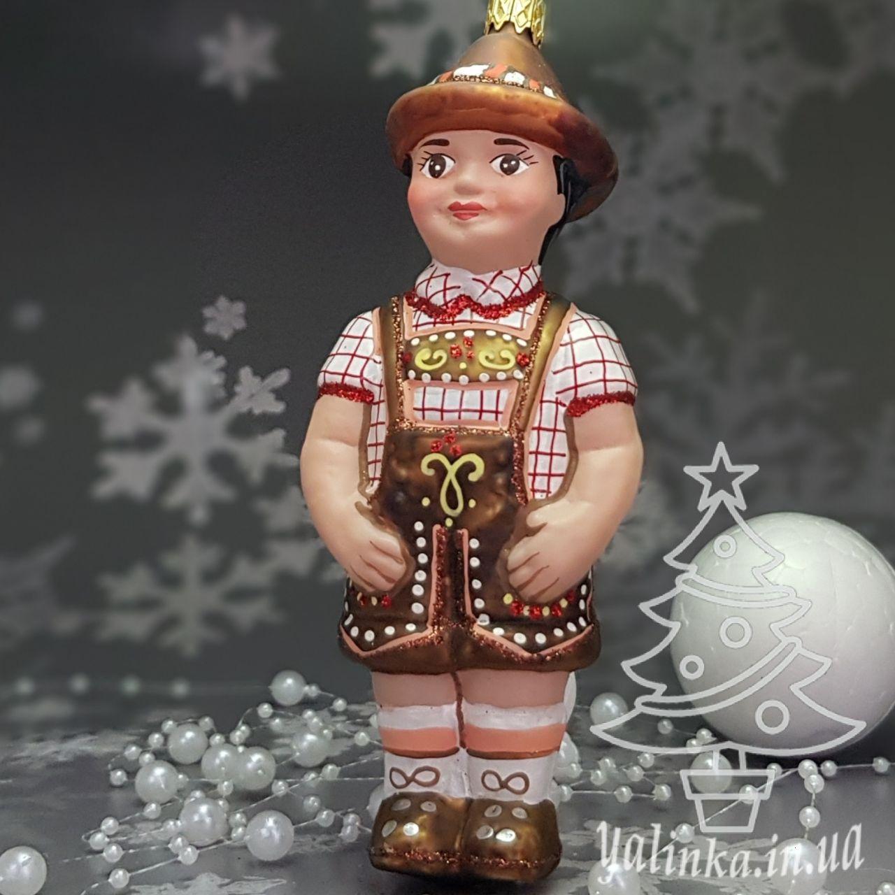 Скляна ялинкова іграшка німецький хлопчик з серії діти світу      Snegka Poland