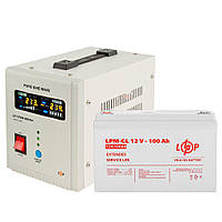 Комплект резервного питания для котла и теплого пола LogicPower ИБП + гелевая батарея (UPS 800VA + АКБ GL 1400
