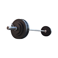 Штанга для жима обрезиненные диски RN-Sport 105 кг с олимпийским грифом 220 см (RN_OB105)