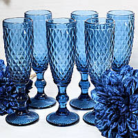 Набор бокалов для шампанского A-PLUS 150 мл 6 шт (9021/2805 DZS) Blue R_1990