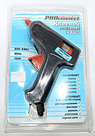 12-00-001BK. Пістолет клейовий 15W, під клей 7мм, в блістері, чорний, MI-02