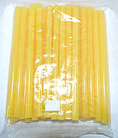 12-00-246. Термоклей діаметр 11мм, довжина - 200 мм, жовто-матовий, в упаковці 1кг