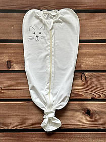 Пелюшка кокон для новонароджених малюків дитяча європелюшка на блискавці для дітей 0 - 6 місяців BST котик молочний