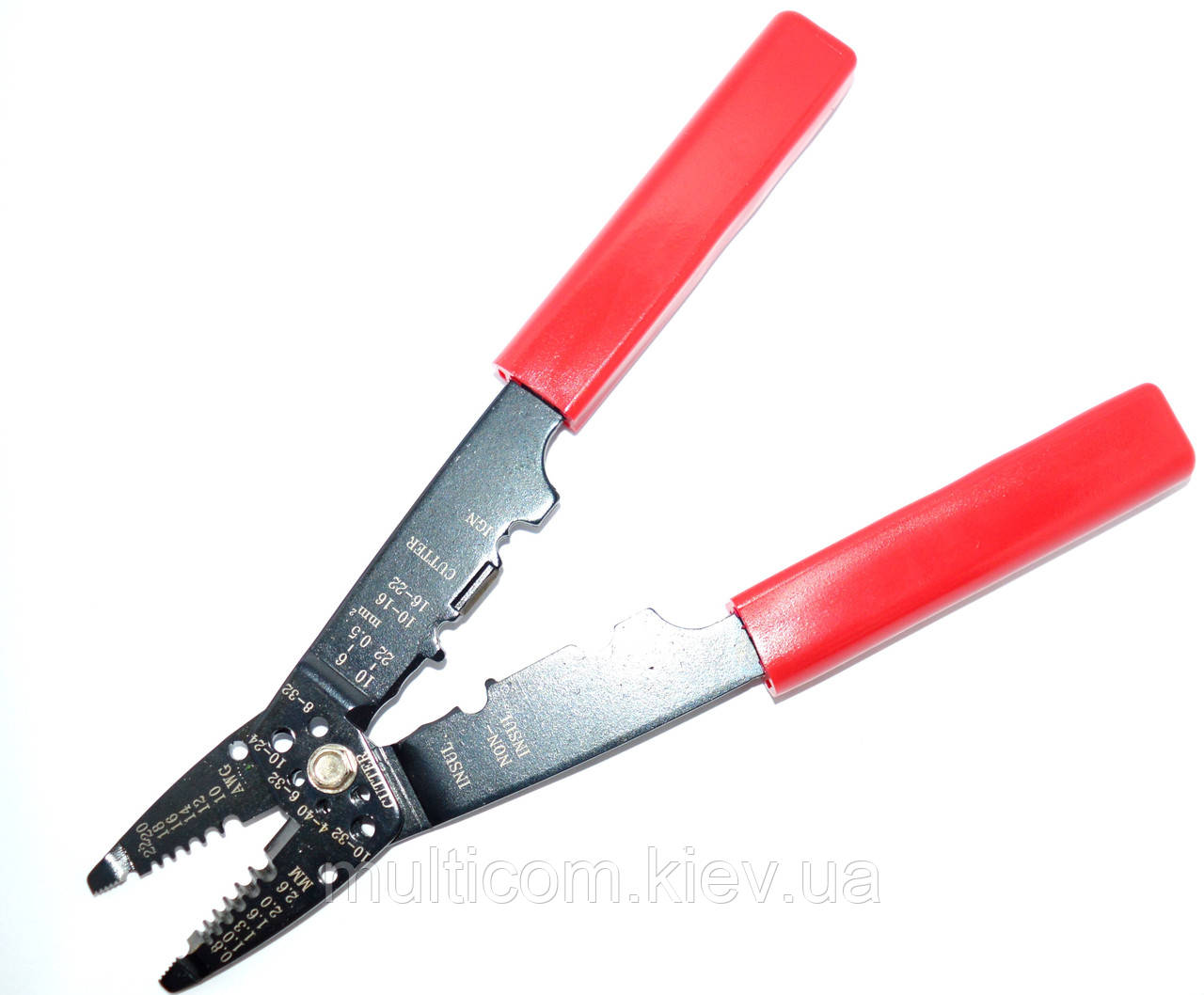 12-03-111. Інструмент універсальний для зачистки і обжиму неізольованих клем 0,5-6мм², НТ-203, фото 1