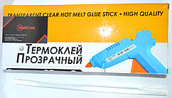 12-00-239. Термоклей діаметр 11мм, довжина - 300 мм, прозорий, в коробці 1кг, HiQ, "Tcom"
