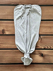 Пелюшка кокон для новонароджених малюків дитяча європелюшка на блискавці для дітей 0 - 6 місяців BST сірий