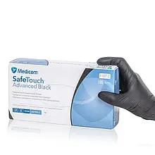 Рукавички нітрилові неопудрені Medicom Black "L" 100 шт (50 пар) чорні