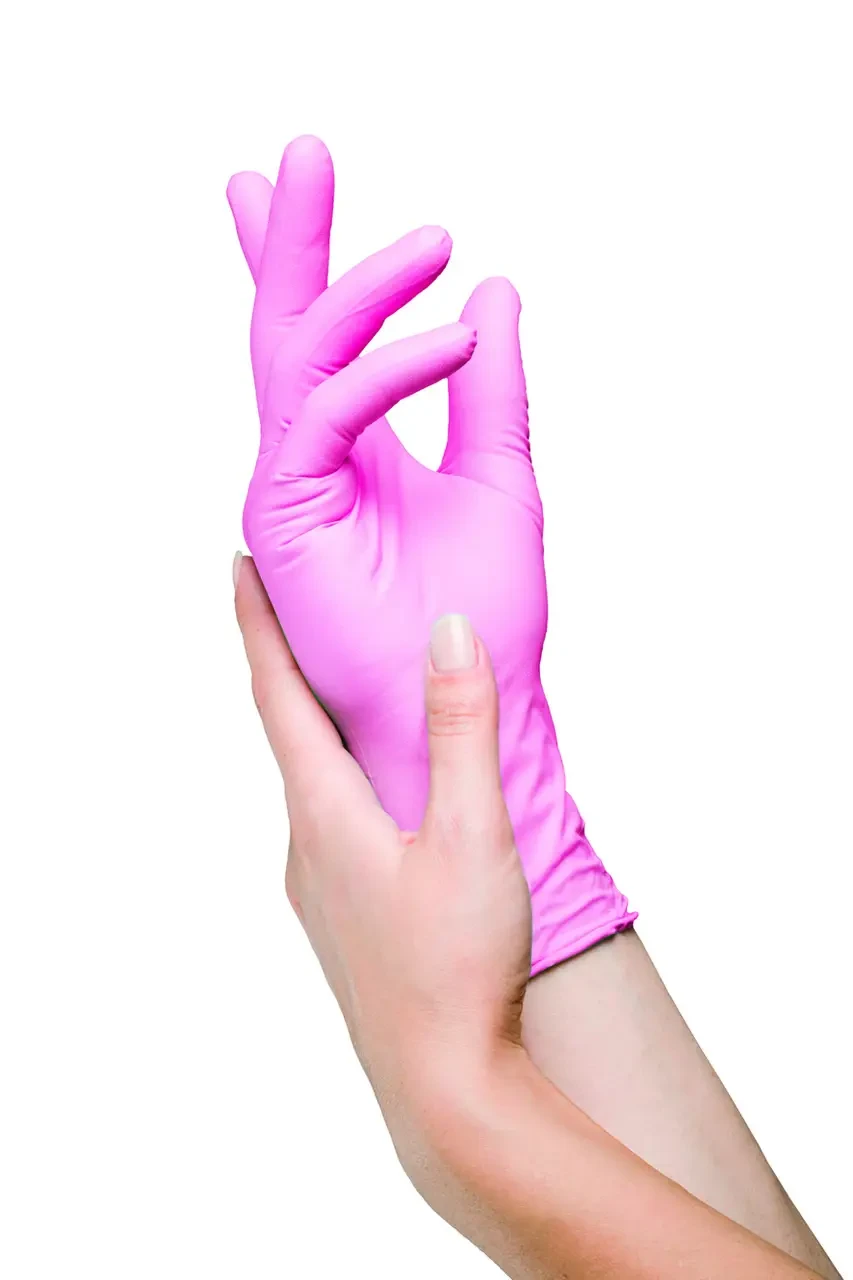Рукавички нітрилові неопудрені Medicom Pink "XS" 100 шт (50 пар) Рожеві