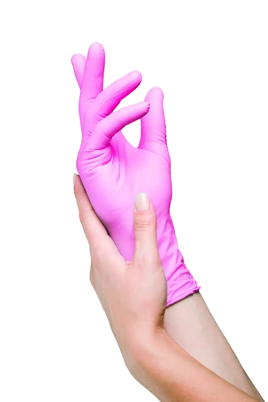 Рукавички нітрилові неопудрені Medicom Pink "S" 100 шт (50 пар) Рожеві