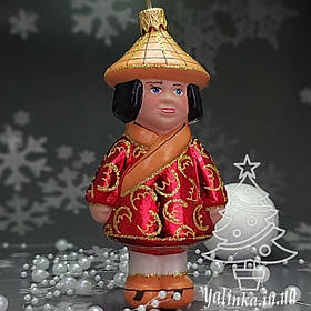 Скляна ялинкова іграшка китайский хлопчик з серії діти світу      Snegka Poland