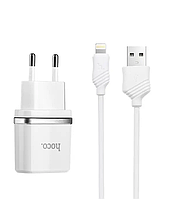 Сетевое зарядное устройство Hoco charger + кабель Lightning 1 м White (C11)