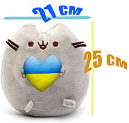 Набір м'яких іграшок S&T Pusheen cat із серцем 21х25 см і Єдиноріг 15х12 см Сірий (n-10455), фото 2
