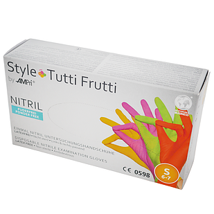 Style Tutti Frutti, нітрилові, медичні рукавички, нестерильні, 96 шт, Ampri