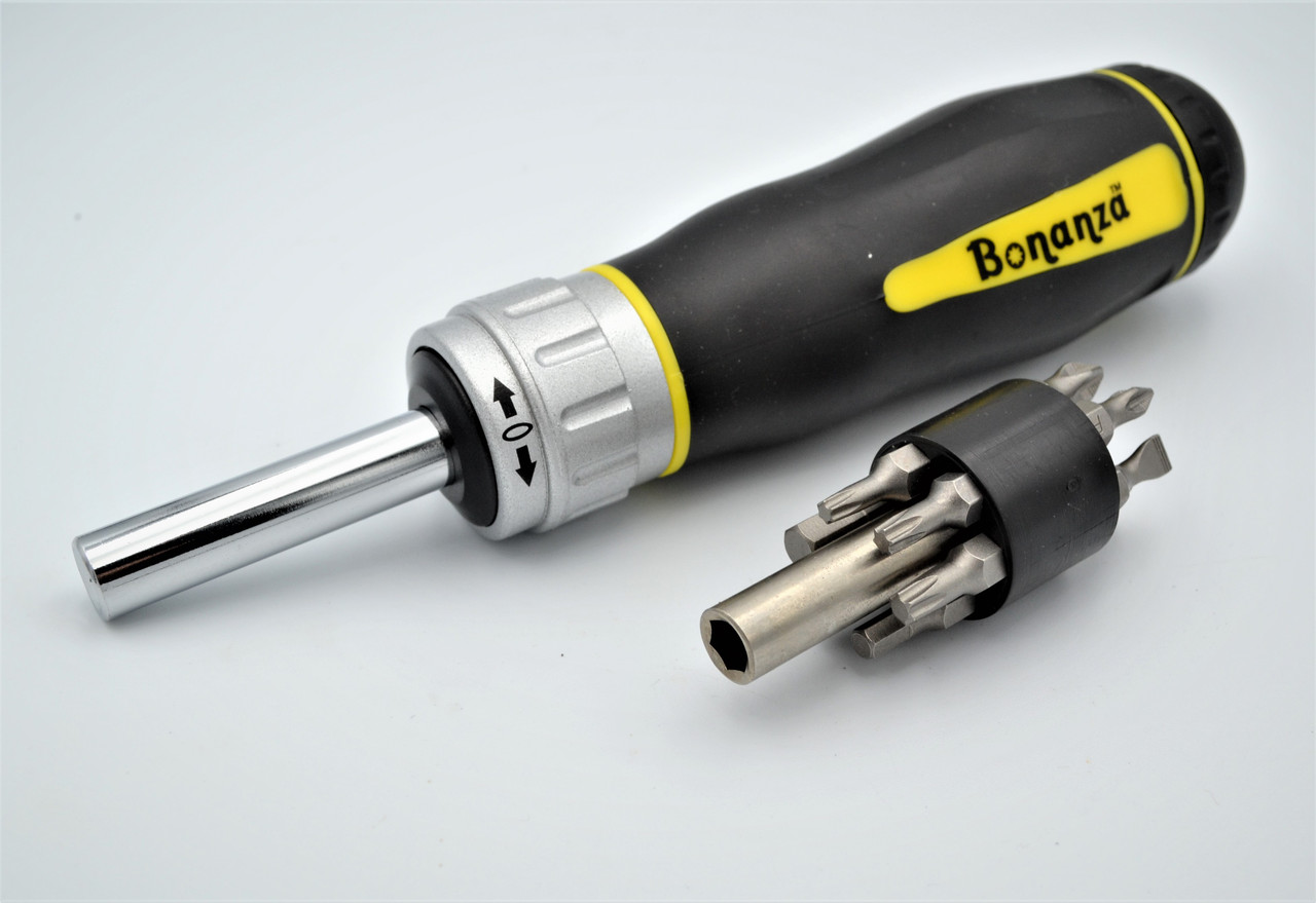 Викрутка з тріскачкою +12 біт і бітотримач Bonanza, фото 1