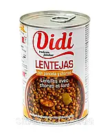 Чечевица с беконом и чоризо Didi Lentejas con panceta y chorizo 415г Испания