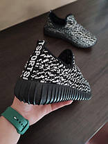 ЗНИЖКА! Літні кросівки Yeezy Boost BLACK / WHITE чоловічі із буст, фото 5
