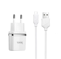 Сетевое зарядное устройство Hoco charger + кабель Micro-USB 1 м White (C11)