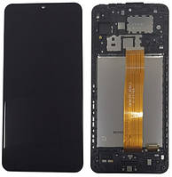 Дисплей Samsung A125F Galaxy A12 (2020) модуль в сборе с рамкой, черный