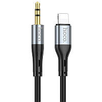 Кабель AUX Hoco 3.5 mm to Lightning silicone digital audio conversion cable UPA22 |1M| Black