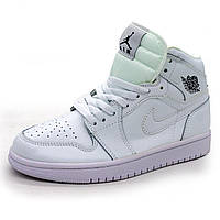 Высокие белые кроссовки Nike Air Jordan 1. Топ качество! 37. Размеры в наличии: 37, 38, 39, 40, 41.