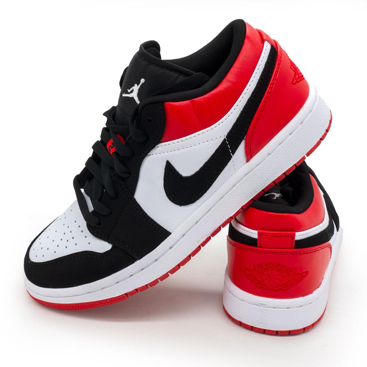 Низькі чорні з червоним кросівки Nike Air Jordan 1. Топ якість! 37. Розміри в наявності: 37, 38, 39, 40, 41.