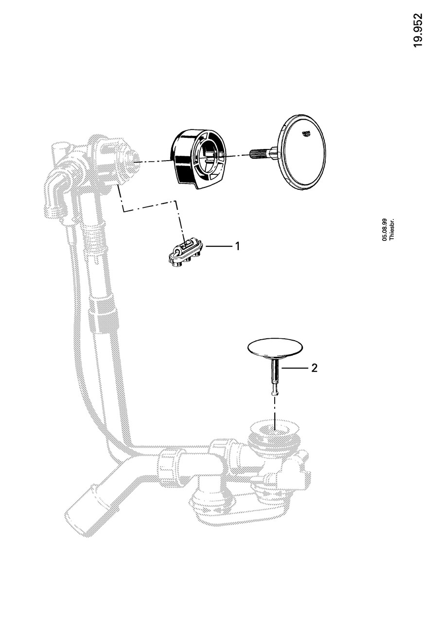 Зовнішня частина переливу з наповненням Grohe (19952000) - фото 3 - id-p1899696018