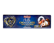 Шоколад молочний без цукру, без глютену TORRAS Zero з фундуком 34%, 300 г