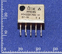 РПС45 РС4.520.755-21 Реле. Напряжение питания обмотки - 12 В.