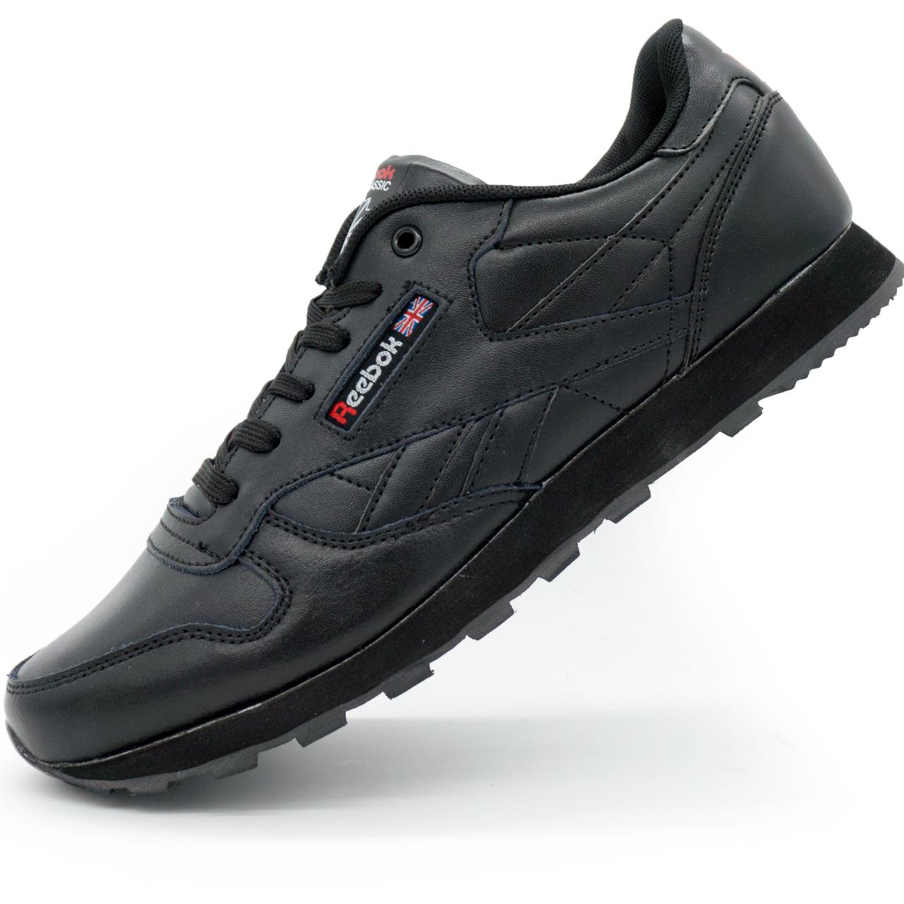 Жіночі кросівки Reebok classic leather black (Рібок класик чорні, шкіра) 38. Розміри в наявності: 38.