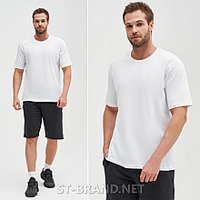 54,56. Чоловіча футболка стрейч-котон, базова однотонна, Samo™ Узбекистан - біла