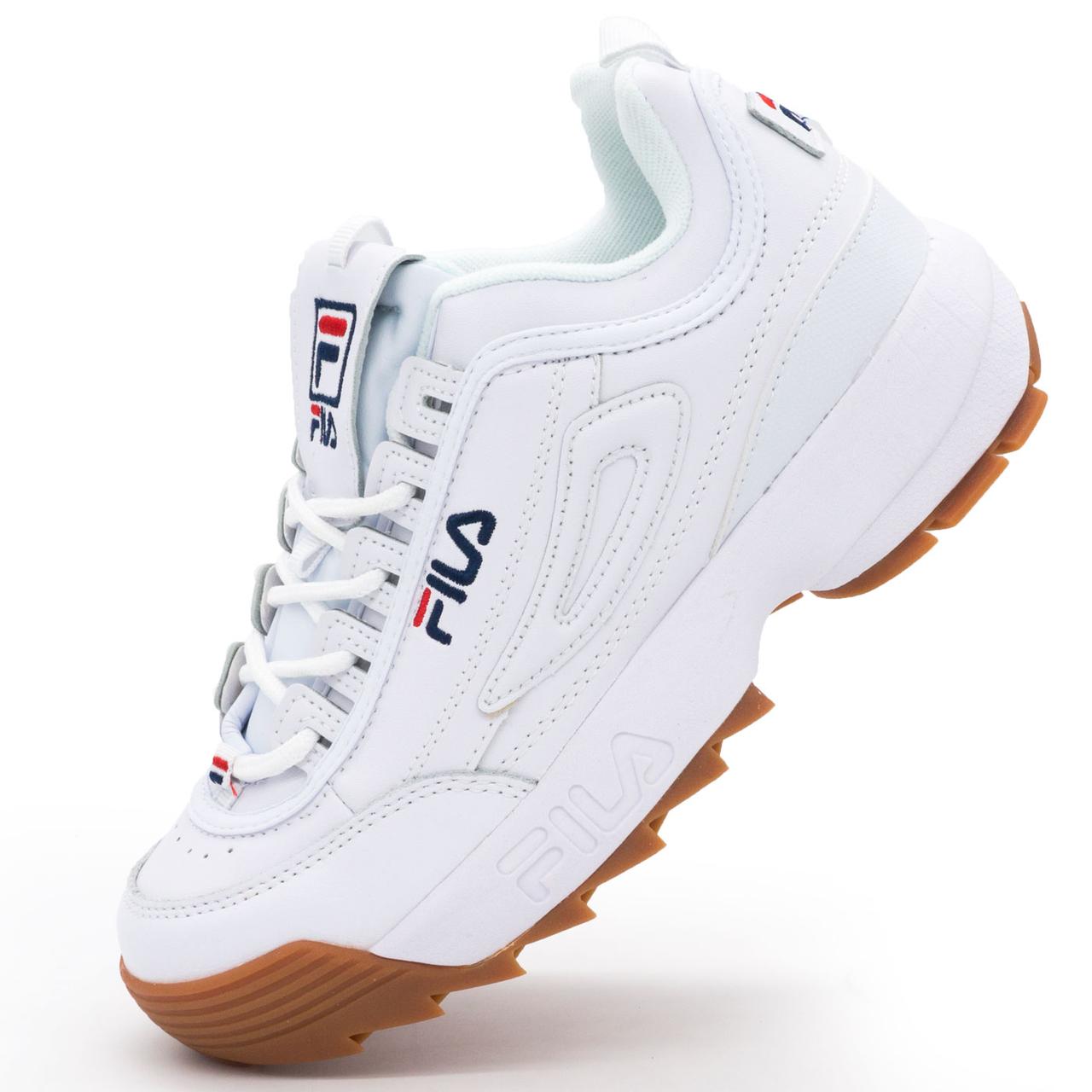 Жіночі кросівки білі з коричневою підошвою FILA Disruptor 2. Топ якість! 38. Розміри в наявності: 38.