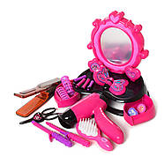 Трюмо з косметикою та аксесуарами (2 види, світло, звук, фен, гребінець, ножиці, плойка) 0807-18-19, фото 2