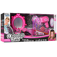 Трюмо з косметикою та аксесуарами (2 види, світло, звук, фен, гребінець, ножиці, плойка) 0807-18-19, фото 3