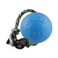 Игрушка для собак Jolly Pets Мяч с канатом Romp-n-roll 16 см Голубой (606BL)