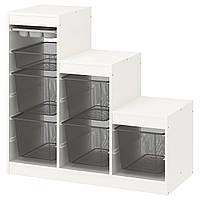 ИКЕА Комбинация для хранения+контейнеры ТРУФАСТ, Комбинация д/хранения+контейнеры, Поднос, белый серый,