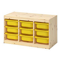 ИКЕА Комбинация для хранения+контейнеры ТРУФАСТ, Комбинация д/хранения+контейнеры, светлая беленая сосна,