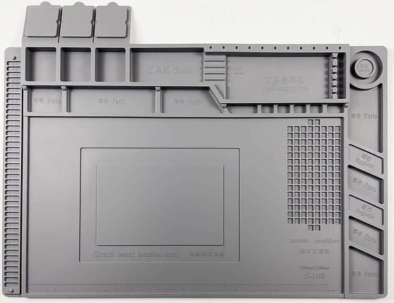 Антистатичний термостійкий килимок Kaisi S-160 для ремонту техніки / паяння 300x450 мм Grey, фото 1