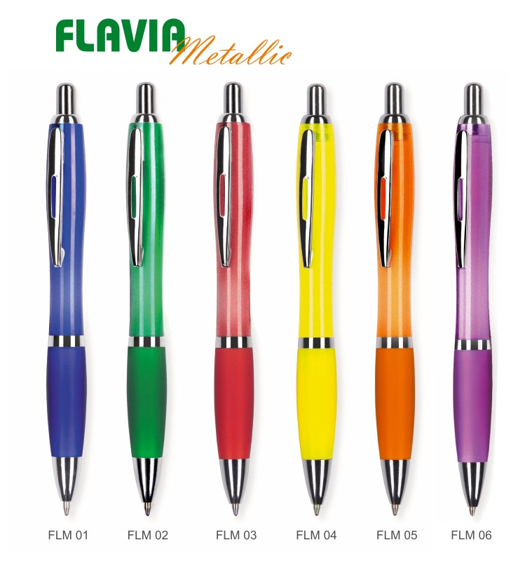 Ручка пластикова FLAVIA Metallic. Жовта