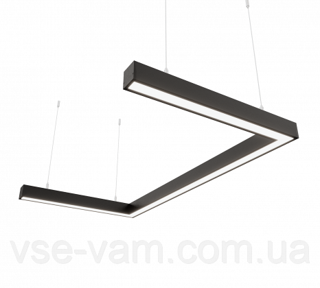 Керований світлодіодний світильник X-LED 60ВТ U-подібний чорний LSNU-60db, фото 1