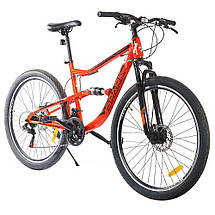 Велосипед гірський SPARK BULLET 18 зі сталевою рамою двопідвісний діаметр колеса 27.5" з дисковими гальмами, фото 2