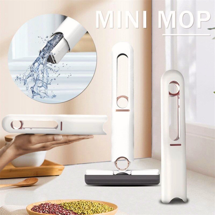 Портативна мінішвабра Mini Mop з автоматичним віджиманням Eta для машини та дому tiktok швабра, складана, фото 1