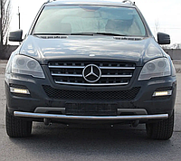 Защита переднего бампера (одинарная нержавеющая труба - одинарный ус) Mercedes-Benz GL 164 (06-12)