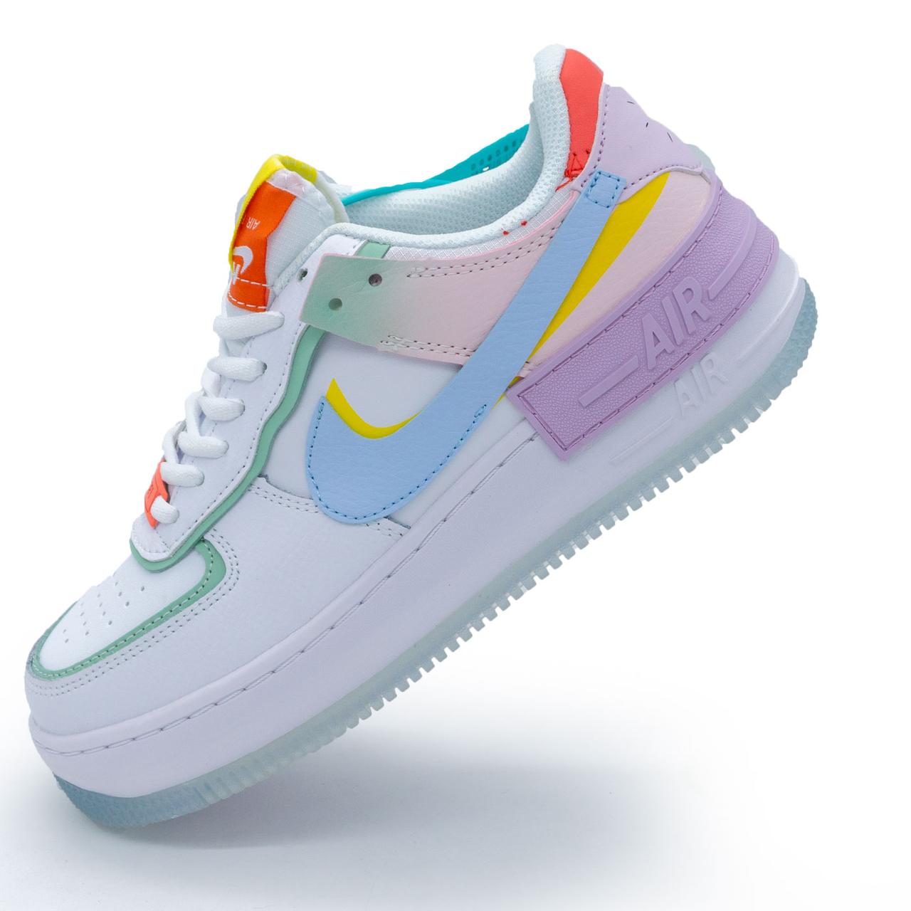 Кросівки Nike Air Force 1 Shadow біло-блакитні - Топ якість 38. Розміри в наявності: 38, 39.