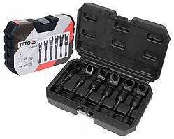 Ключі Накидні на Шарнірі 3/8" М12, 14, 16, 17, 18, 19 мм Набір 6 шт YATO (YT-01440)